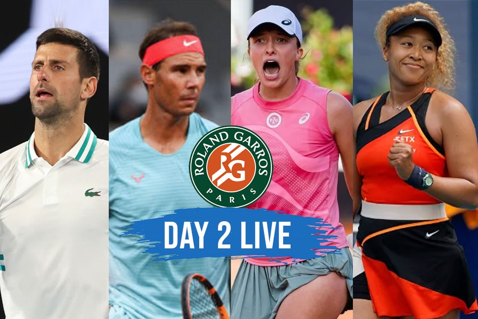 French Open Day-2 LIVE: Iga Swiatek advances, Naomi Osaka bows out, Novak Djokovic, Rafael Nadal to begin their campaign later in the day- Follow LIVE updates