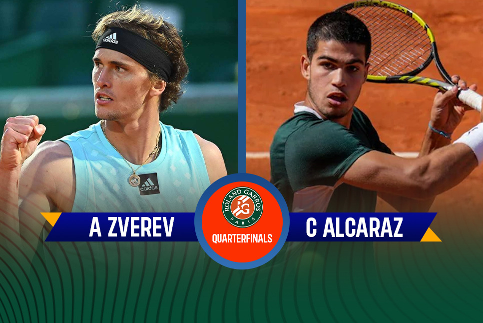 Zverev vs Alcaraz LIVE: Alexander Zverev faces Carlos Alcaraz challenge in quarterfinals of French Open - Follow French Open 2022 LIVE updates