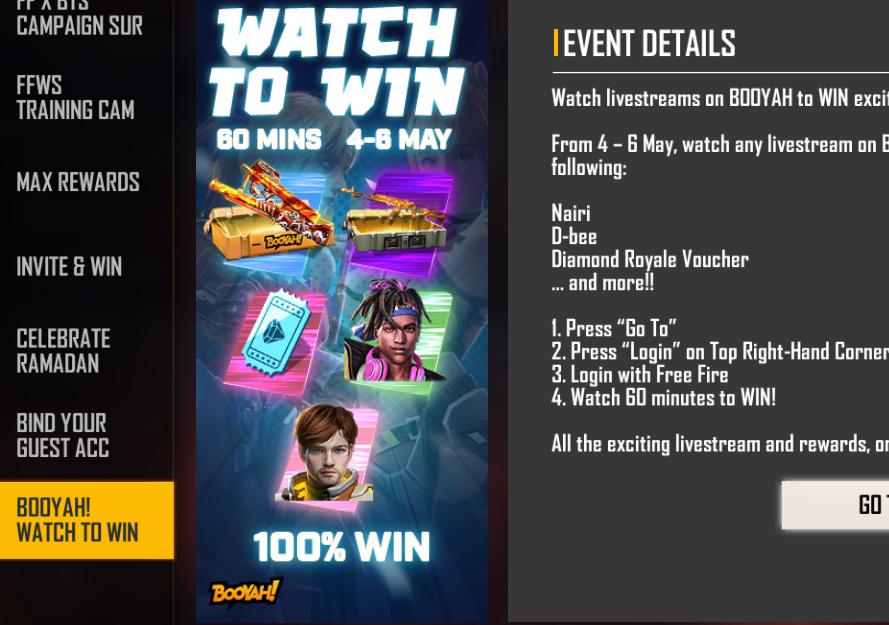 Free Fire Max Booyah Watch to Win Event Get free character