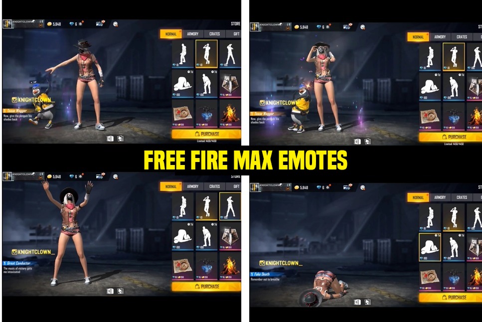 Free Fire Max Emotes: All new Emotes added to Store and how to purchase them, More Details