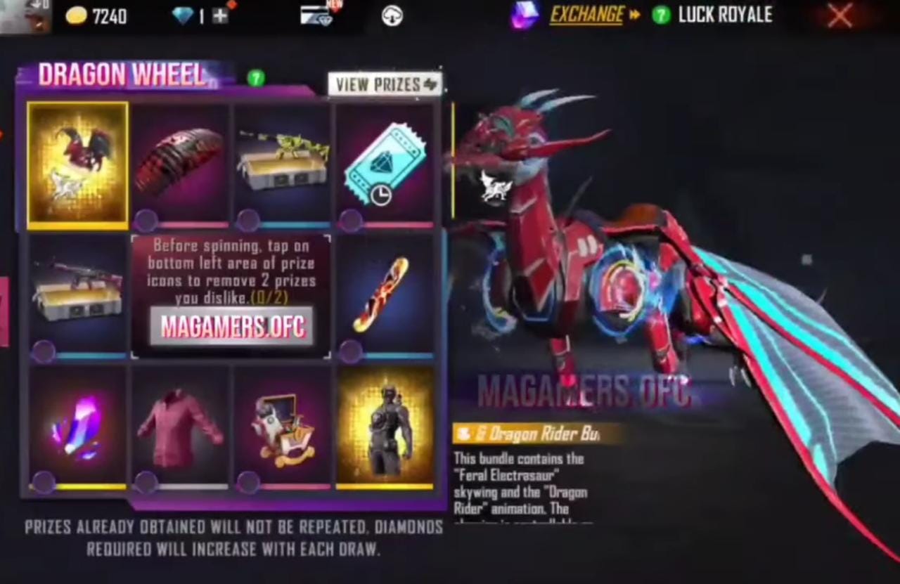 Free Fire Max Next Faded Wheel Event: Get a chance to win Dragon Rider Bundle, and more themed items, know all about the Mech Dragon Faded Wheel Event