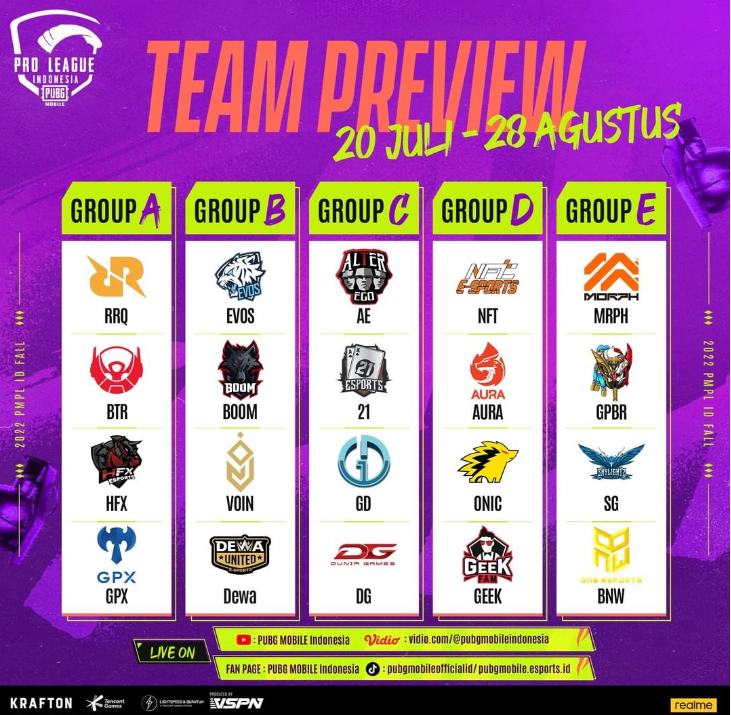 PMPL Indonesia 2022 Fall: Teams, schedule, format, and more, FOLLOW LIVE