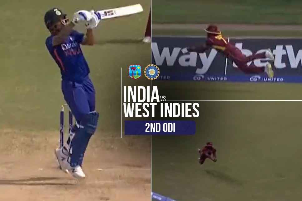 IND vs WI LIVE: Kyle Mayers pulls off a stunning diving catch to send Dhawan packing in crucial encounter - Watch video