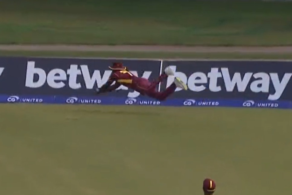 IND vs WI LIVE: Kyle Mayers pulls off a stunning diving catch to send Dhawan packing in crucial encounter - Watch video