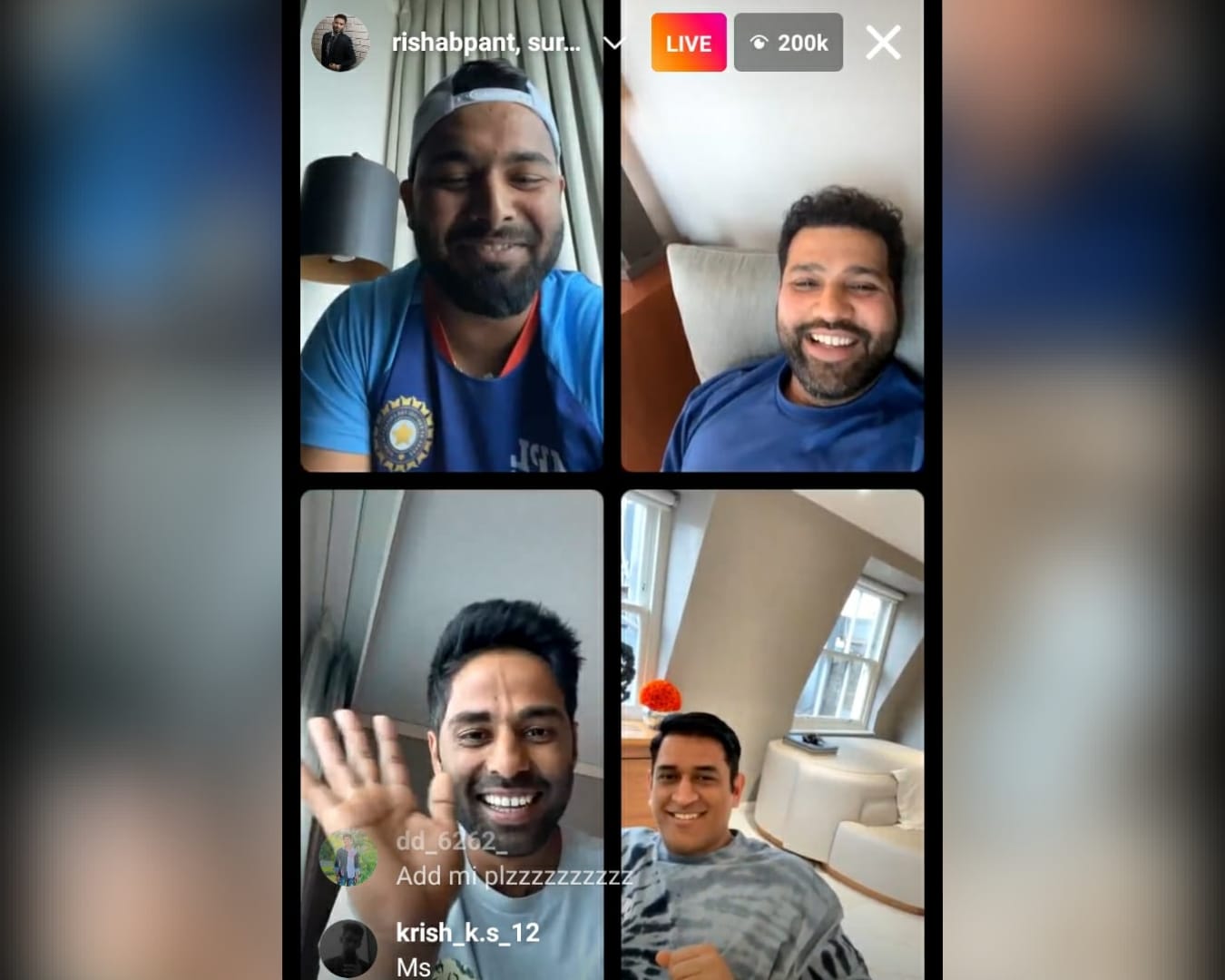 IND vs WI LIVE: Rohit Sharma, Rishabh Pant poke fun at Yuzvendra Chahal on Instagram Live as India stars chime in, former captain MS Dhoni makes special appearance - Check out