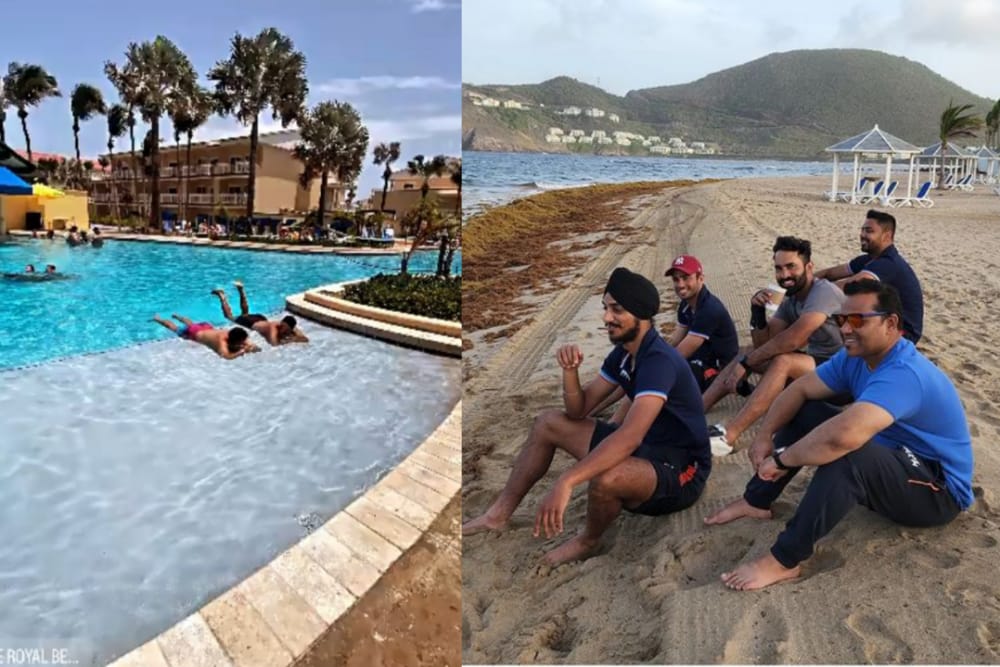 IND vs WI LIVE: Ahead of IND vs WI 2nd T20, India stars Dinesh Karthik, Arshdeep Singh enjoy Caribbean beach life as squad spends quality downtime - Check pics