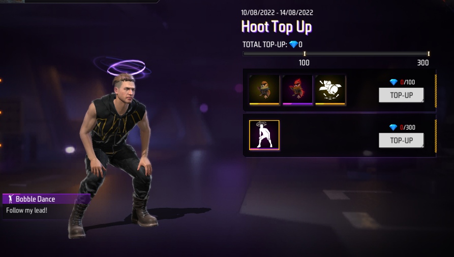 Free Fire MAX Hoot Top-up Event: Garena announces a new top-up event featuring a NEW Hoot Pet, Hoot on Fire pet skin, Show Off emote, and Bobble Dance emote.