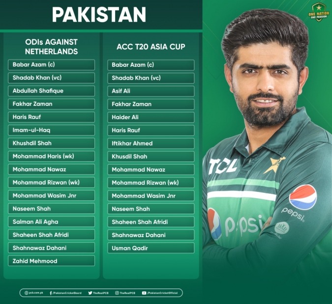 Pakistan Squad for Asia Cup