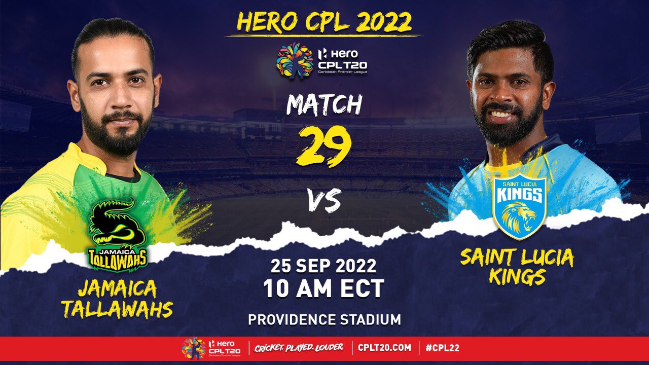 CPL 2022 LIVE Saint Lucia Kings vs Jamaica Tallawahs ABANDONED, both teams Qualify for PLAYOFFS Follow LIVE Updates