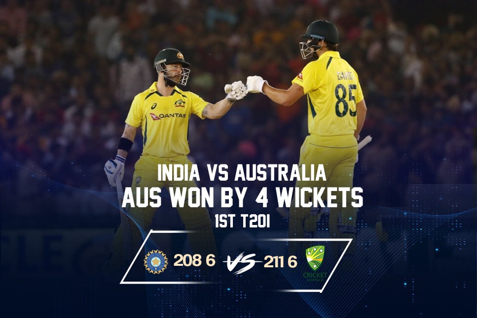 IND vs AUS Highlights: Green & Wade PUNISH erratic Indian bowlers, Australia chase 209: Watch INDIA vs AUSTRALIA 1st T20 Highlights