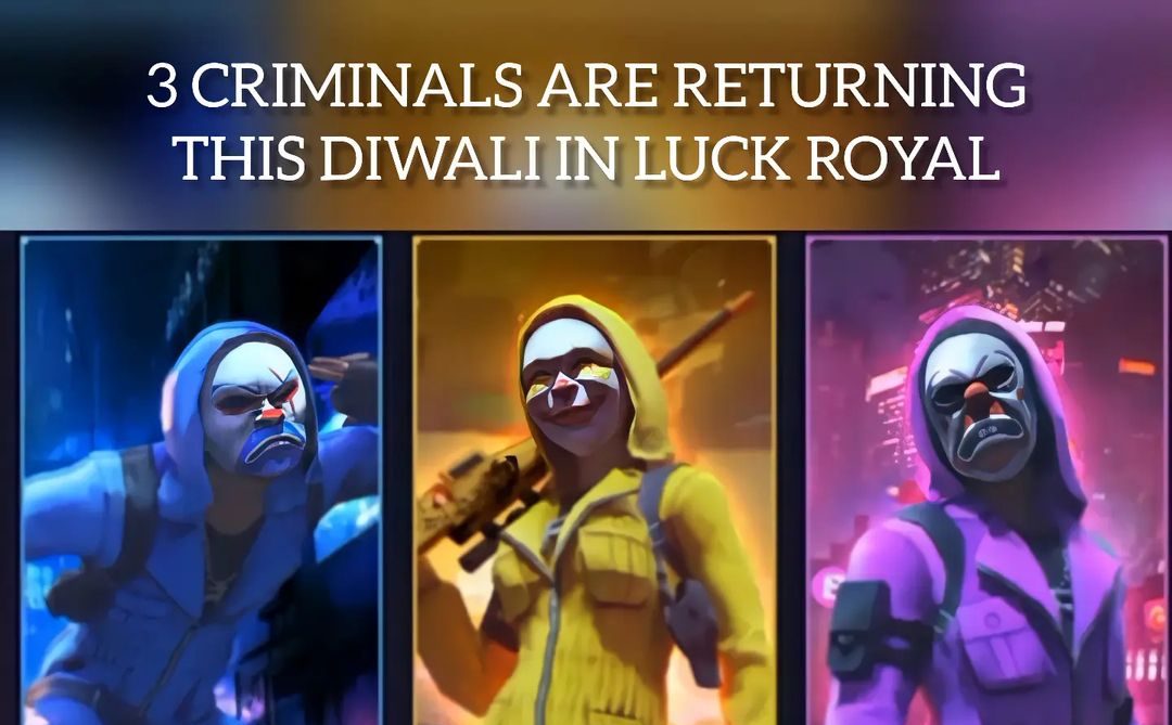 Free Fire Diwali Luck Royale Event: 3 Criminal Bundles set to return  in-game, CHECK DETAILS