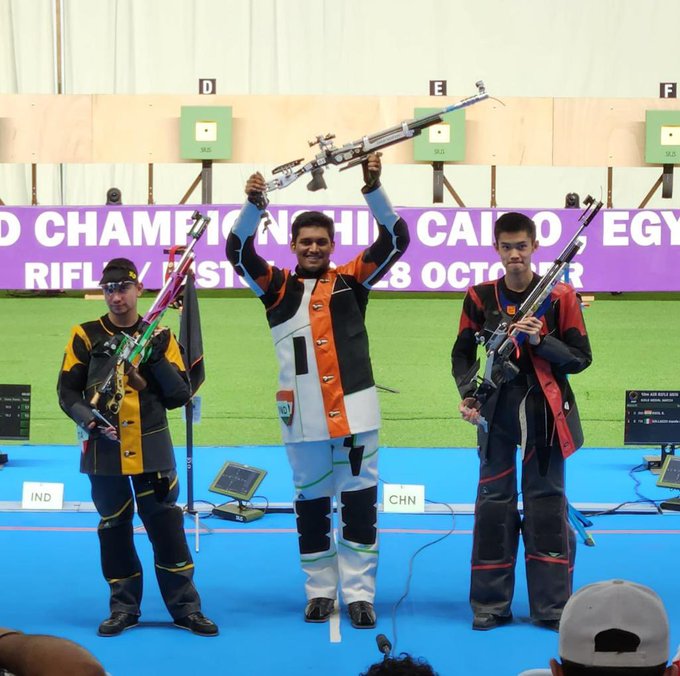 National Shooting Championship Rudrankksh in ranking round of all