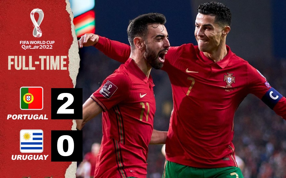 Portugal vs Uruguay HIGHLIGHTS Bruno Fernandes' BRACE shuts Uruguay 2