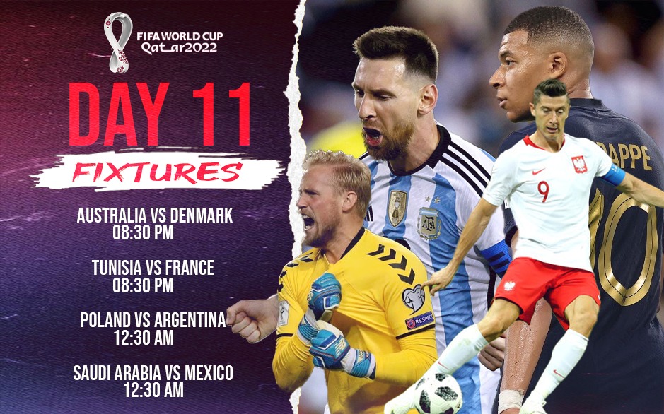FIFA World Cup 2022 LIVE, Tunisia vs France LIVE, Australia vs Denmark LIVE, Poland vs Argentina LIVE, Saudi Arabia vs Mexico LIVE, FIFA WC LIVE Streaming, Lionel Messi, Robert Lewandowski, Kylian Mbappe