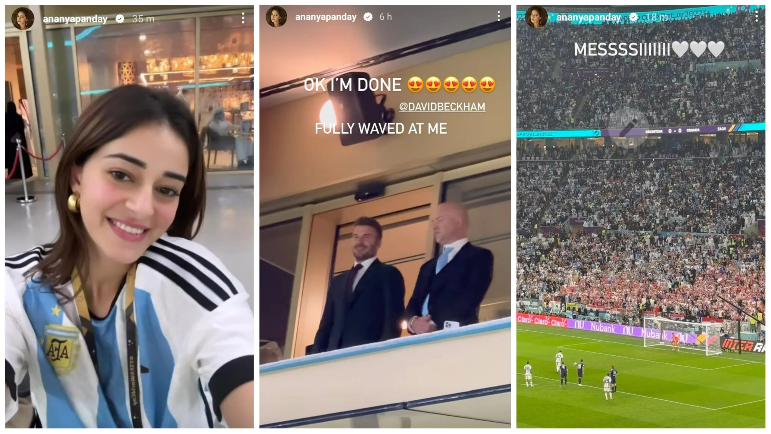 Ananya Pandey mewujudkan impian masa kecilnya bertemu David Beckham, Sania Mirza terlihat di Stadion Qatar.  Periksa