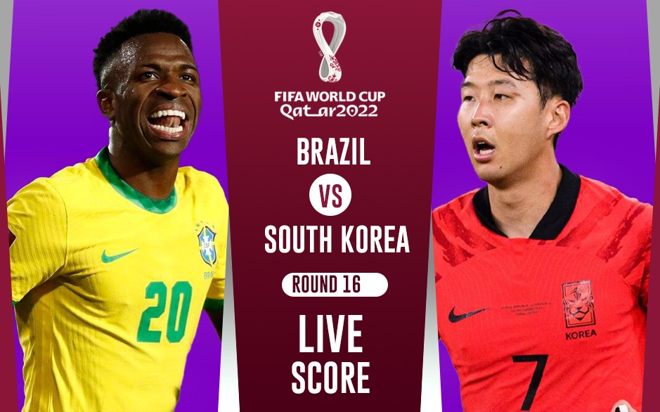 Brazil vs South Korea LIVE SCORE, Brazil South Korea LIVE Streaming, FIFA World Cup 2022, FIFA WC LIVE Streaming, BRA KOR LIVE broadcast, Neymar Jr