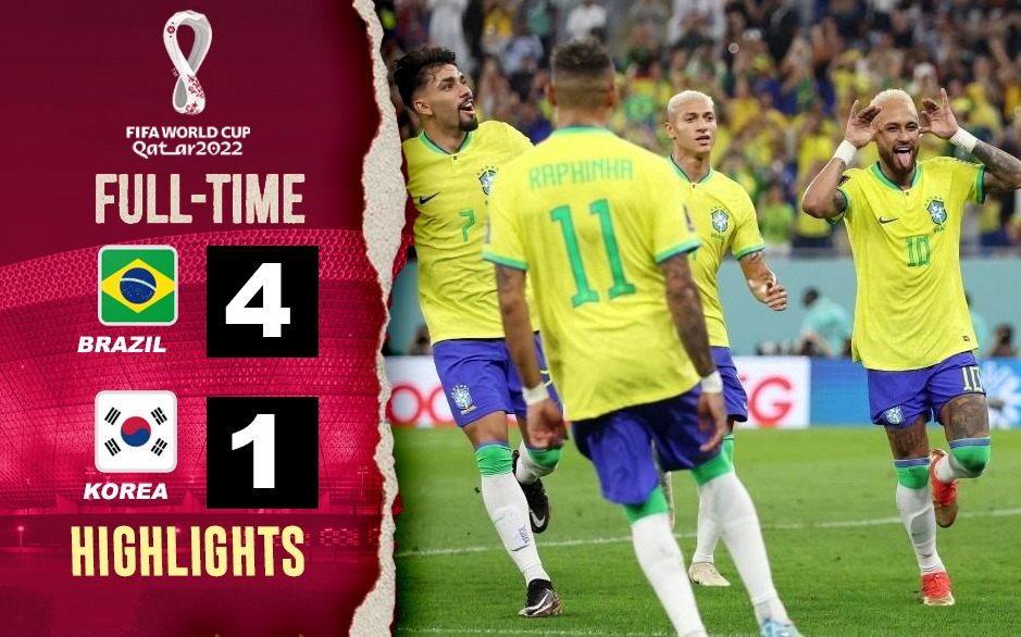 Brazil vs Korea HIGHLIGHTS Brazil DEMOLISH South Korea 41, sets up date with Croatia in