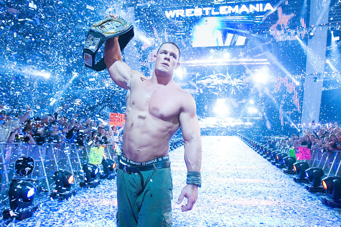 John Cena wins the WWE title at WrestleMania 