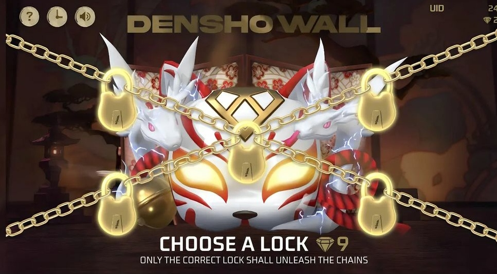 Free Fire MAX Densho Wall Event: Find the correct lock and get Kitsune Gloo Wall Skin in-game, ALL DETAILS