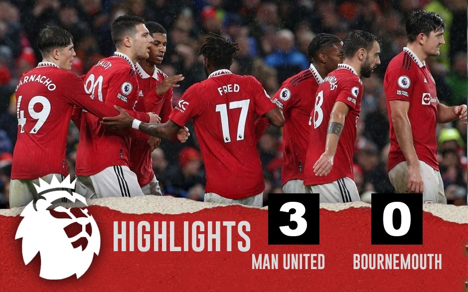 falsk Legitimationsoplysninger konkurrerende Man United vs Bournemouth HIGHLIGHTS: Casemiro, Shaw, Rashford STRIKES as Manchester  United SINK Bournemouth - Check Highlights