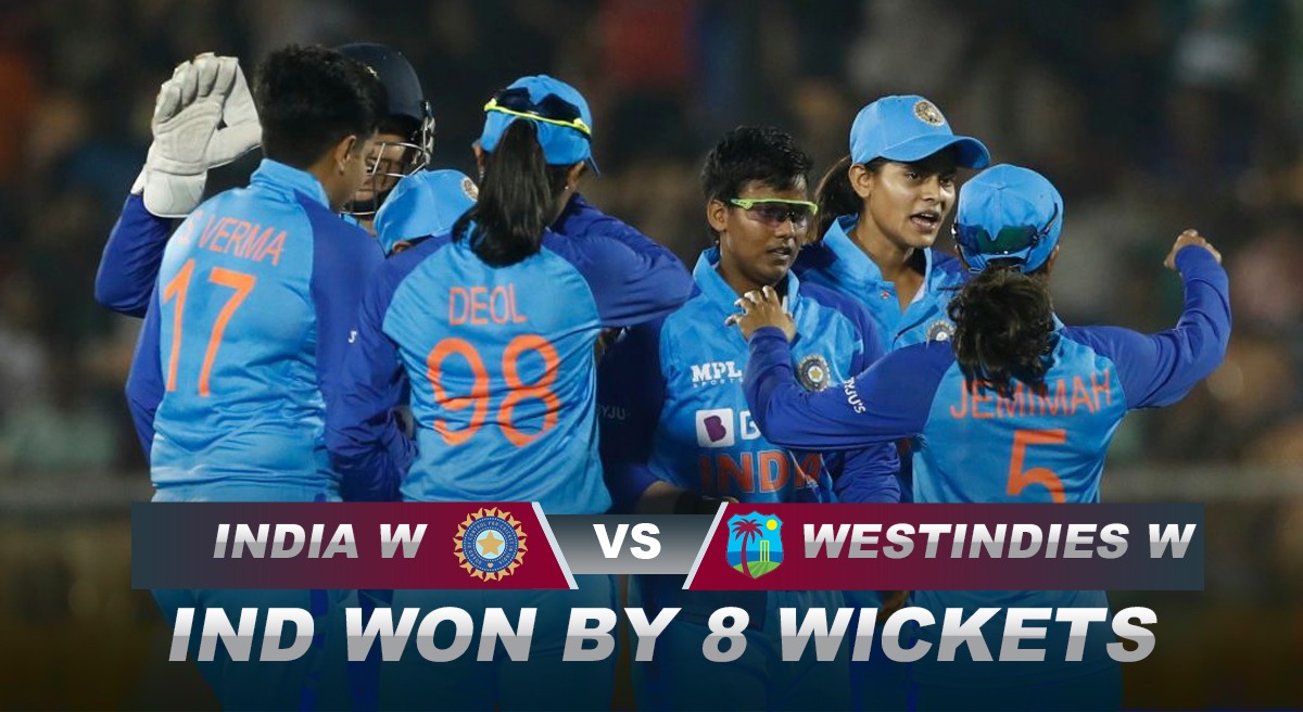 India-W vs WestIndies-W Highlights Harmanpreet, Rodrigues, star as India seal 8-wicket win before SA TRI-SERIES final Watch IND-W vs WI-W Highlights