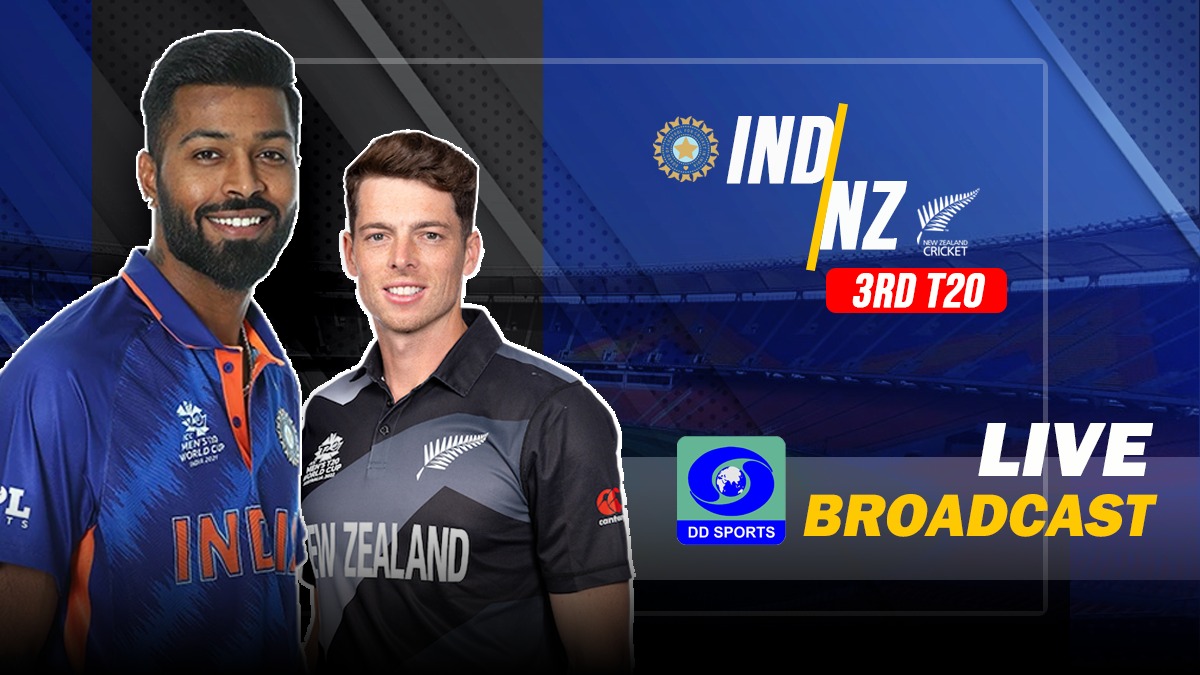IND vs NZ LIVE Broadcast DD Sports to give uninterrupted and free LIVE broadcast of India vs NewZealand 3rd T20, Watch Hardik Pandya led India vs NewZealand LIVE