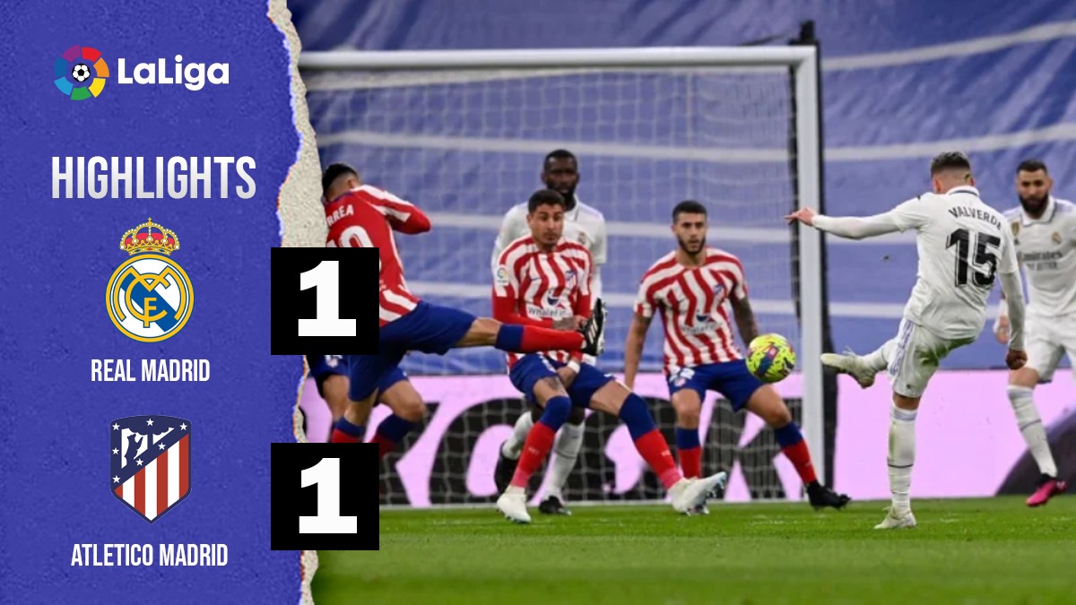 Analytiker Løb Slip sko Real Madrid vs Atletico Madrid Highlights: Real Madrid drop points yet  again as Madrid Derby ends in DRAW- Check Highlights