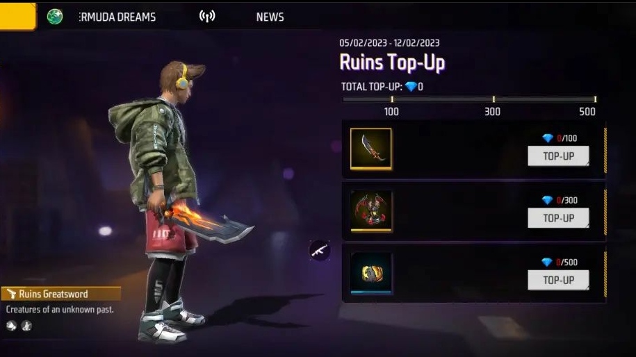 Free Fire MAX Ruins Top-up Event: Get a themed Loot Box, Gloo wall, and more rewards by topping up diamonds, all about the new top-up event and its rewards