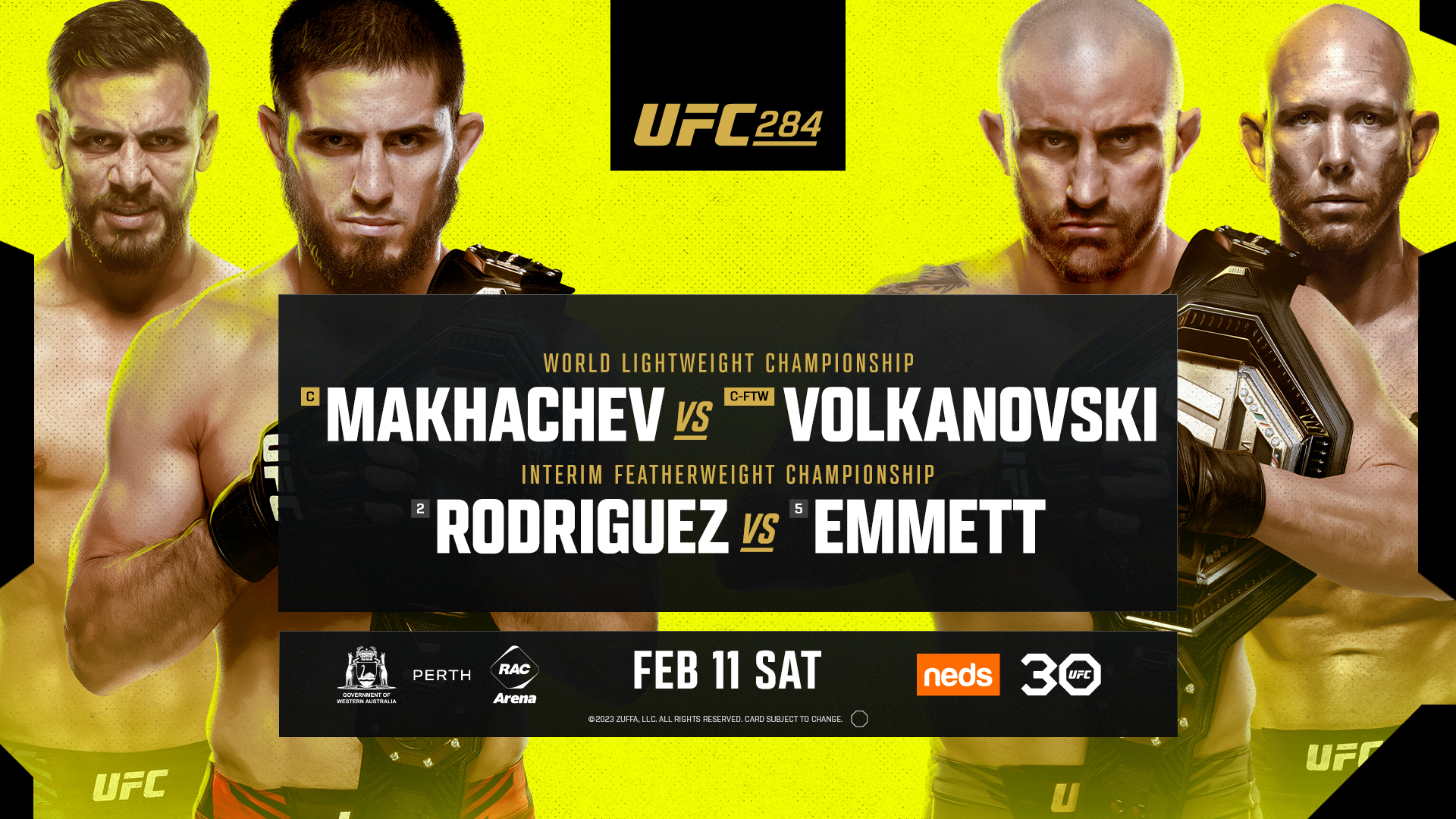 Is there a UFC fight tonight? CHECK UFC 284 schedule details and more on Islam Makhachev vs Alexander Volkanovski start time, where to watch, and more