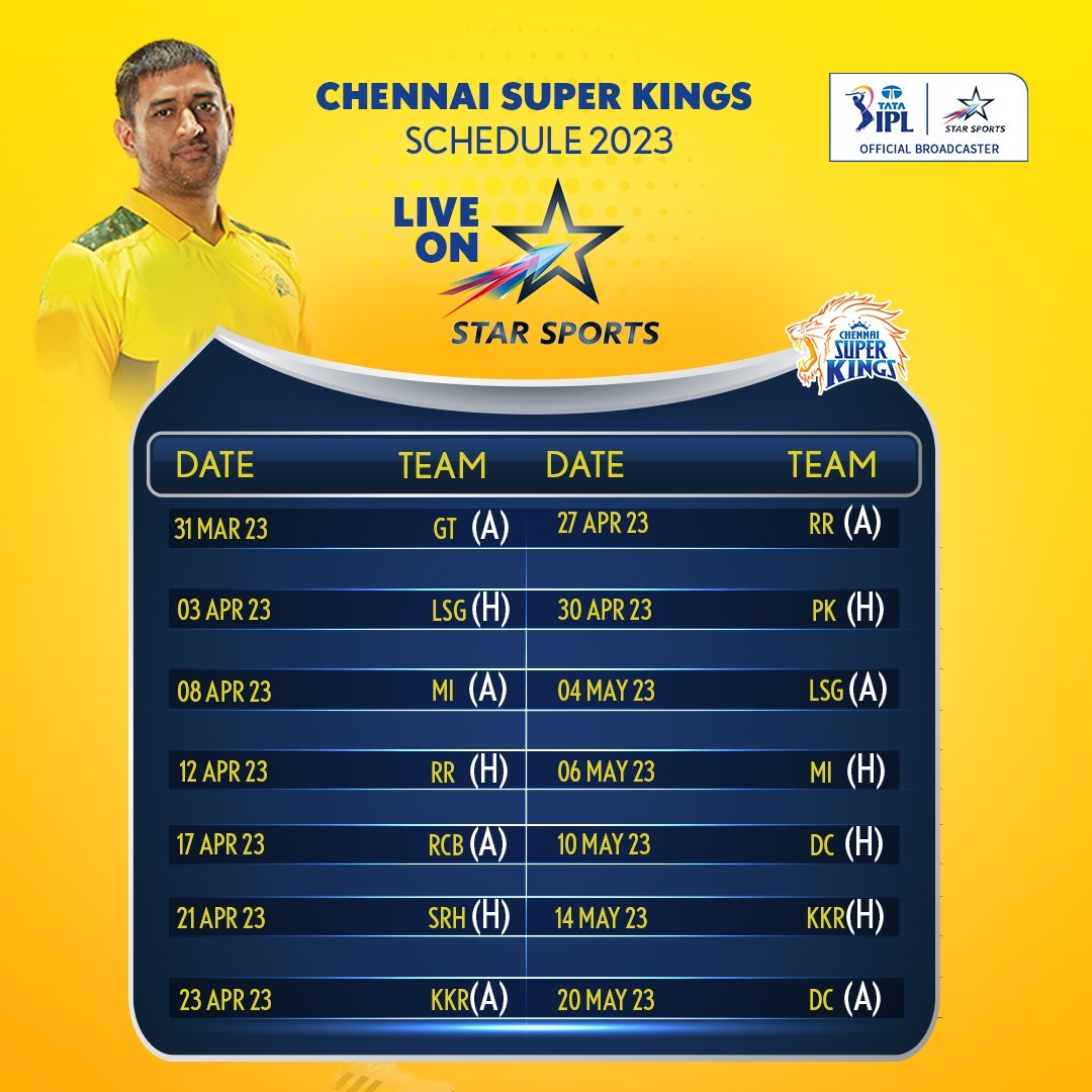 CSK Schedule IPL 2023, Chennai Super Kings, MS Dhoni, Hardik Pandya, IPL 2023 Schedule, Chennai Super Kings IPL 2023 Schedule, GT vs CSK, IPL opening Game
