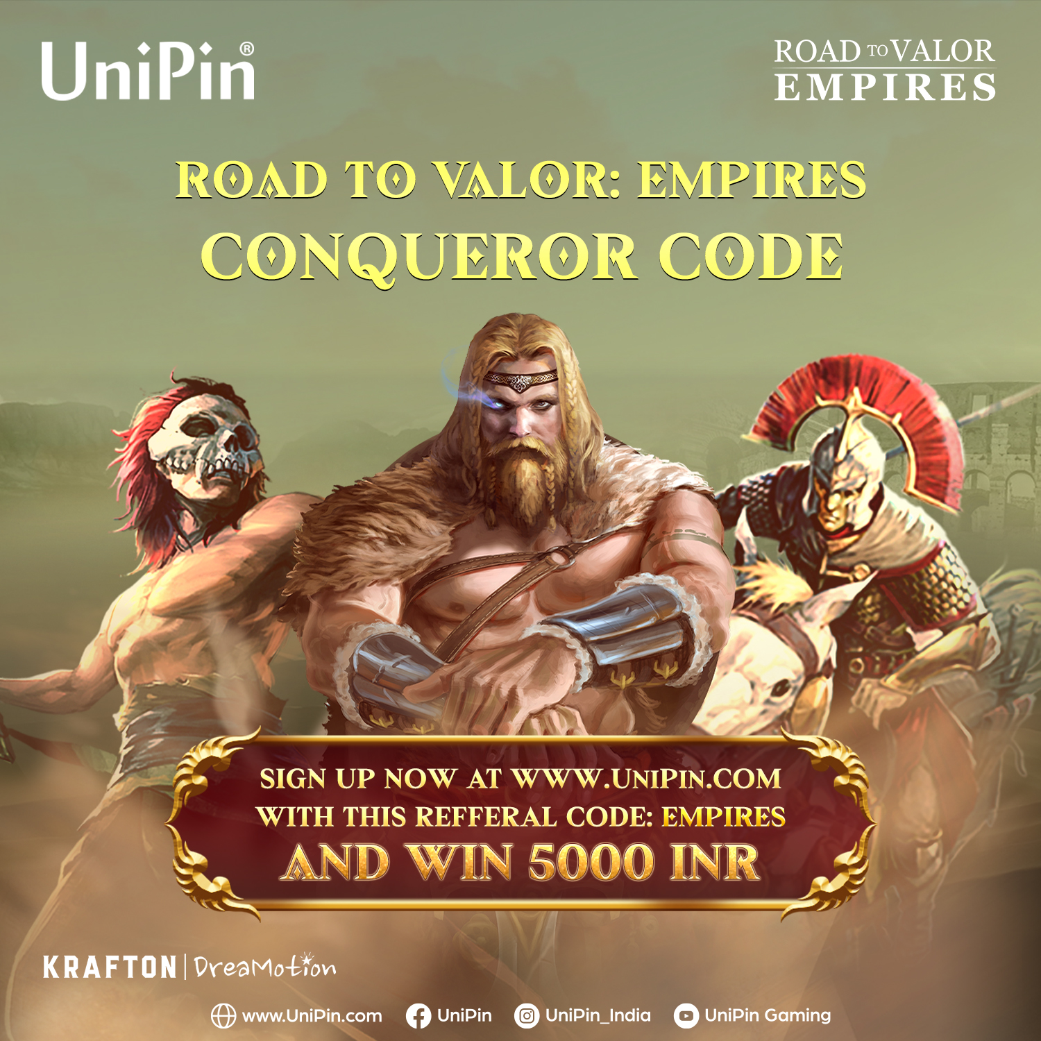 KRAFTON x UniPin: Krafton publisher of Road to Valor Empires announces UniPin as the official distribution partner for the game, CHECK DETAILS