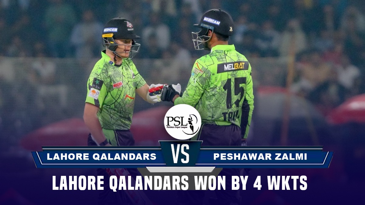 Lahore Qalandars vs Peshawar Zalmi Highlights Defending Champions Lahore Qalandars enter Finals of Pakistan Super League, defeat Peshawar Zalmi by 4 Wickets Follow LIVE