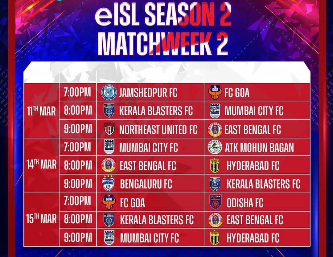 eISL Season 2 Matchweek 2: Check out the Schedule, Fixtures, Timings, Live Streaming, and more, ALL DETAILS