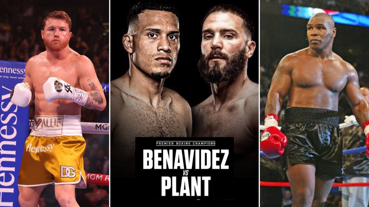 Plant vs Benavidez Watch Mike Tyson, Canelo Alvarez, Bernard Hopkins, and other boxing stars predict Caleb Plant vs David Benavidez