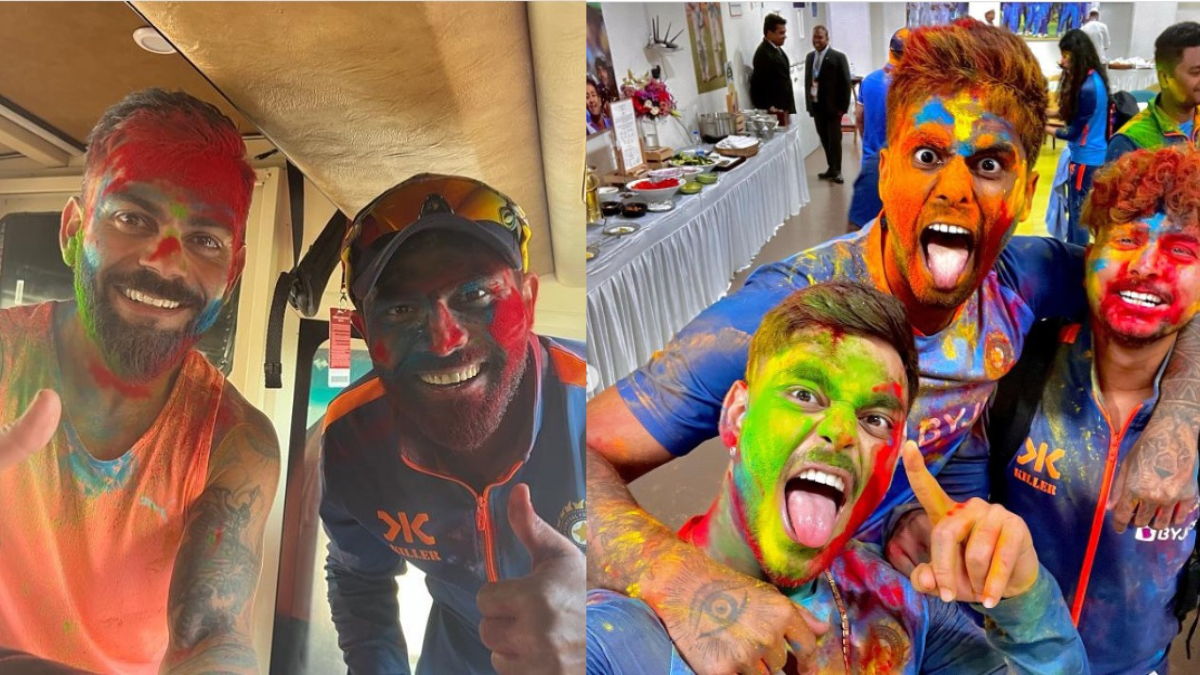 Perayaan Holi Kriket India: Rohit Sharma dan Rekan Merayakan Holi menjelang Tes keempat, rekan satu tim bergabung dengan Virat Kohli, Gill menari: Tonton Video