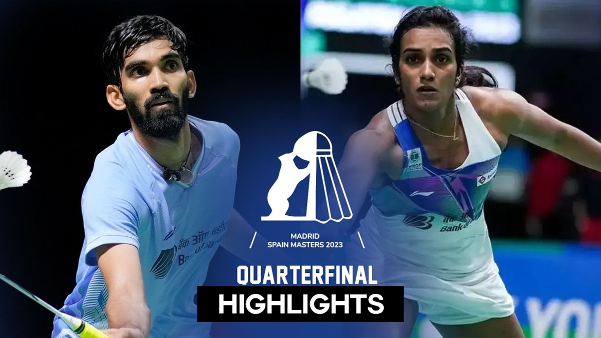 Madrid Masters Highlights PV Sindhu defeats Mia Blichfeldt to enter semifinal at Madrid Masters 2023, Kidambi Srikanth loses in Quarterfinals - Watch Highlights