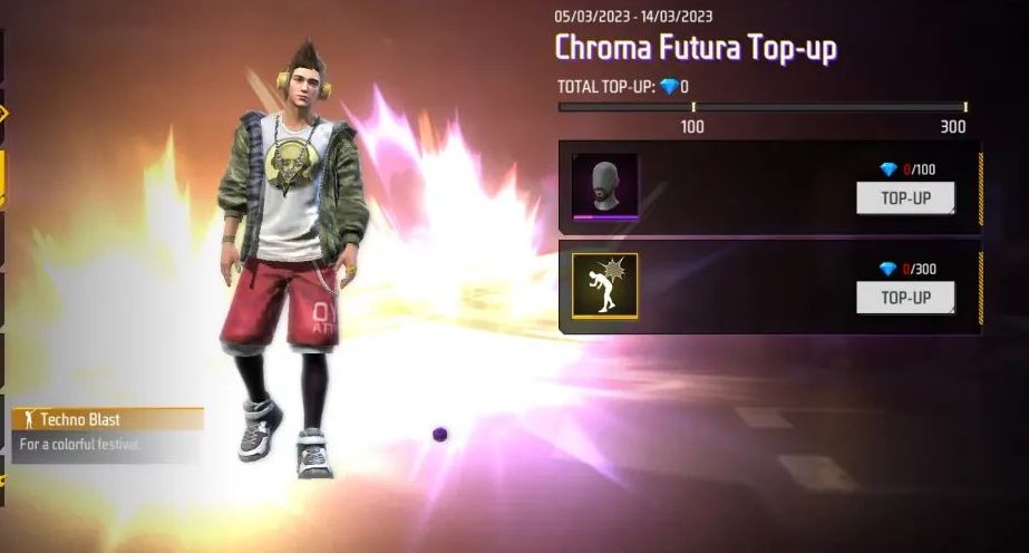 Free Fire MAX Chroma Futura Top-up Event: Get Joyous Trim and Techno Blast absolutely FREE in-game, and all you need to know about the latest top-up event