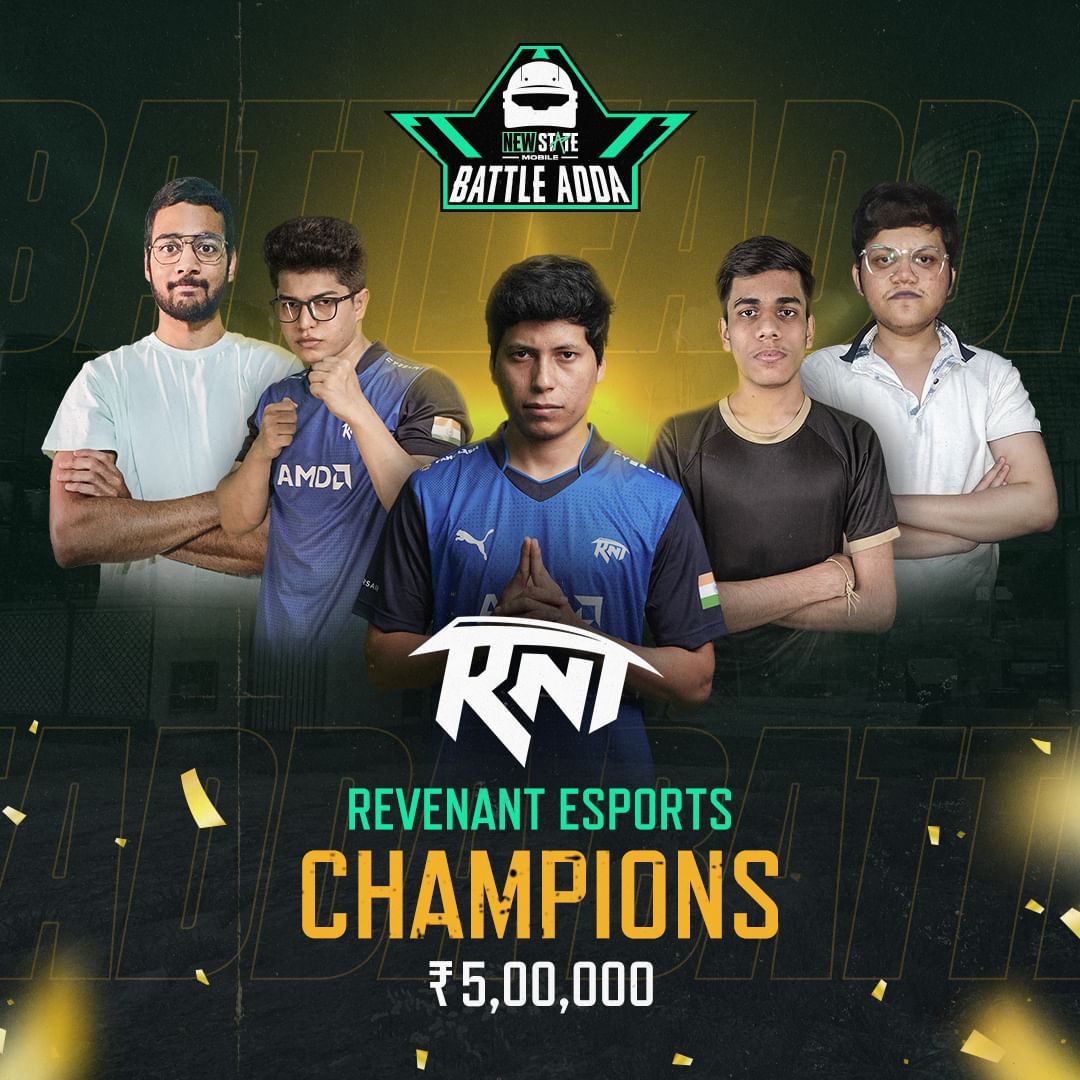 New State Mobile Battle Adda Grand Finals Revenant Esports crowned champions of the first official New State Mobile Esports Event