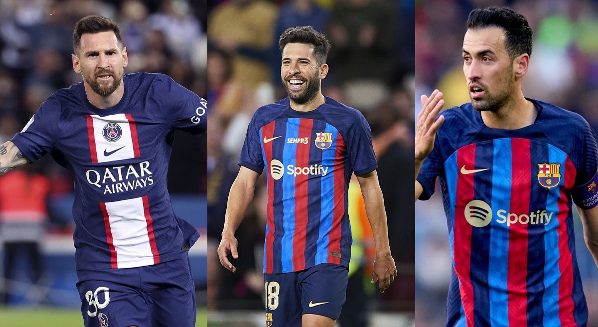 Transfer Messi Barcelona: Lionel Messi memicu rumor kembalinya Barcelona di tengah kebuntuan kontrak PSG, ace Argentina terlihat bersama Sergio Busquets dan Jordi Alba