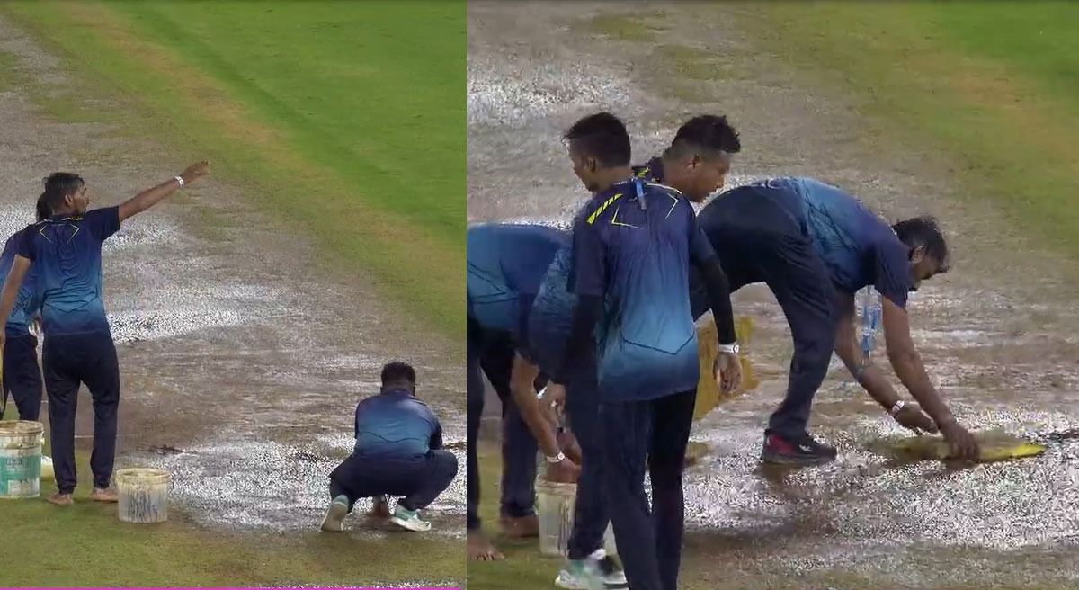 Embarrassment for BCCI, World's Largest Stadium turns to 'JUGAAD', uses sponges to clear wet outfield in IPL 2023 Final