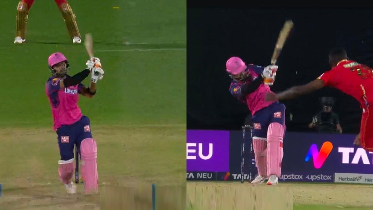 IPL 2023: WATCH Riyan Parag hit MONSTROUS 93-meter six against Kagiso Rabada, gets out in same over, PBKS vs RR, Yashasvi Jaiswal, Devdutt Padikkal