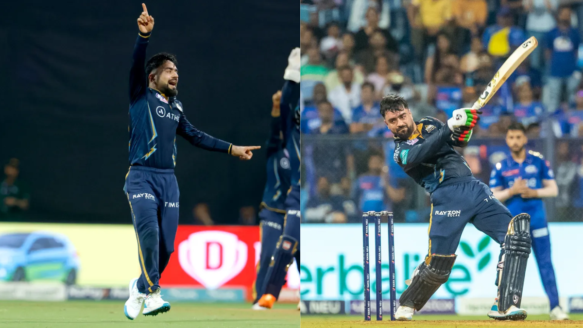 MI vs GT: Rashid Khan EXHIBITS All-rounder skills, Afghan Spinner claims four-fer & hammers Unbeaten FIFTY to save GT from Humiliating Loss - Rashid Khan vs MI