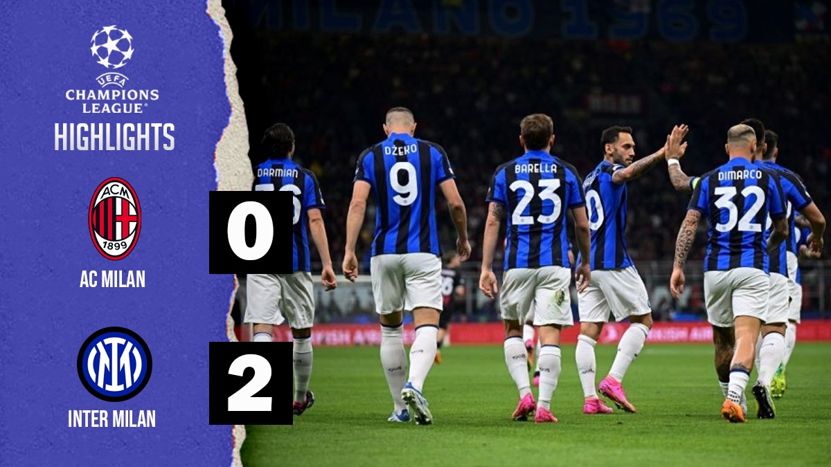 AC Milan vs Inter Milan HighlightsInter Milan head into second leg with TWO-goal LEAD- Check Highlights
