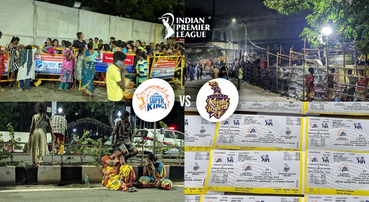 Demands for CSK vs KKR skyrocket, fans pay HOMELESS & students to stand in queue for Dhoni's last home game - NEWSKUT