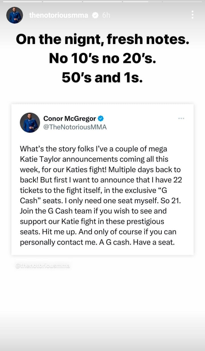Katie Taylor vs Chantelle Cameron: Bintang UFC Conor McGregor Menjatuhkan Berita Besar Tentang Pertarungan Tinju Mendatang
