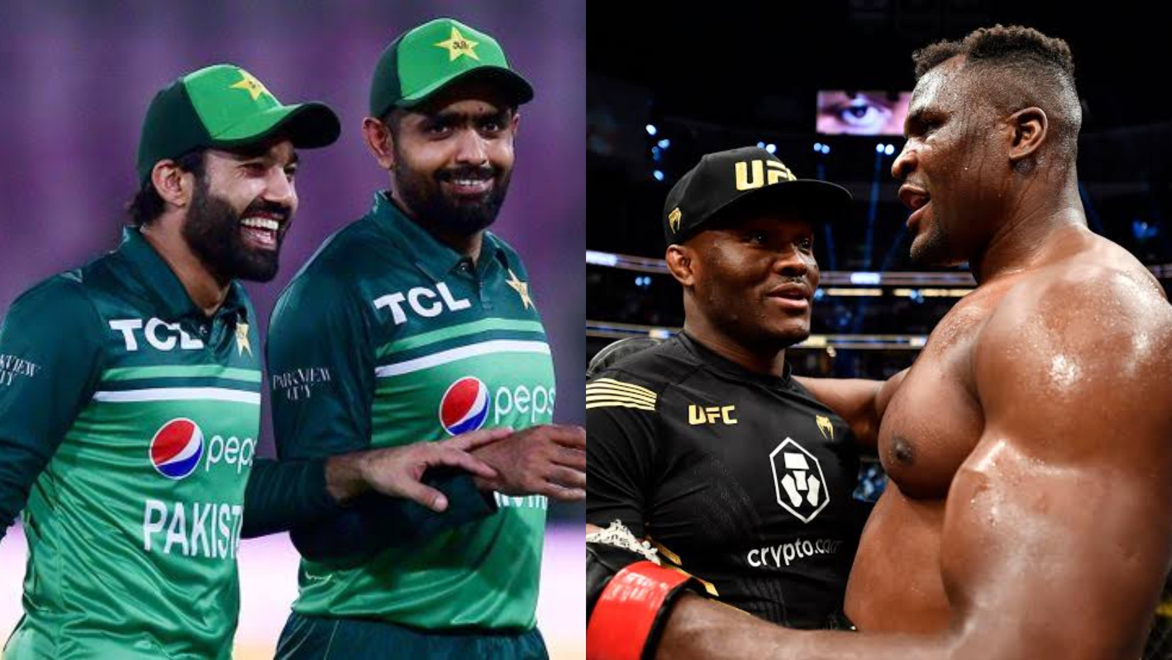 Pakistani Cricketers Babar Azam and Rizwan Join Forces With Former UFC Champions Francis Ngannou and Kamaru Usman- PFL MMA, Ericson Samuel and Others React