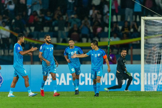 Ấn Độ vs Kuwait Đối đầu: Đội tuyển bóng đá Ấn Độ do Sunil chhetri AIM dẫn dắt giành thêm một chiến thắng nữa trong Vòng chung kết SAFF 2023,