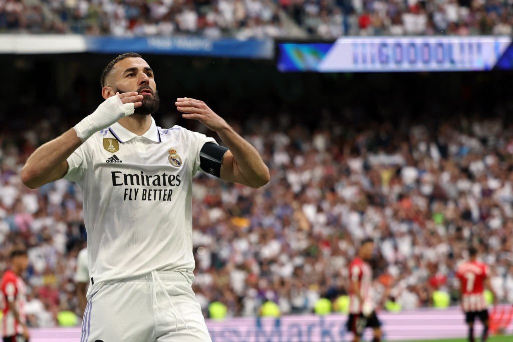 Karim Benzema chia tay Real Madrid theo phong cách đáng chú ý khi cứu một điểm cho Los Blancos trước Athletic Bilbao trong trận đấu cuối cùng của anh ấy