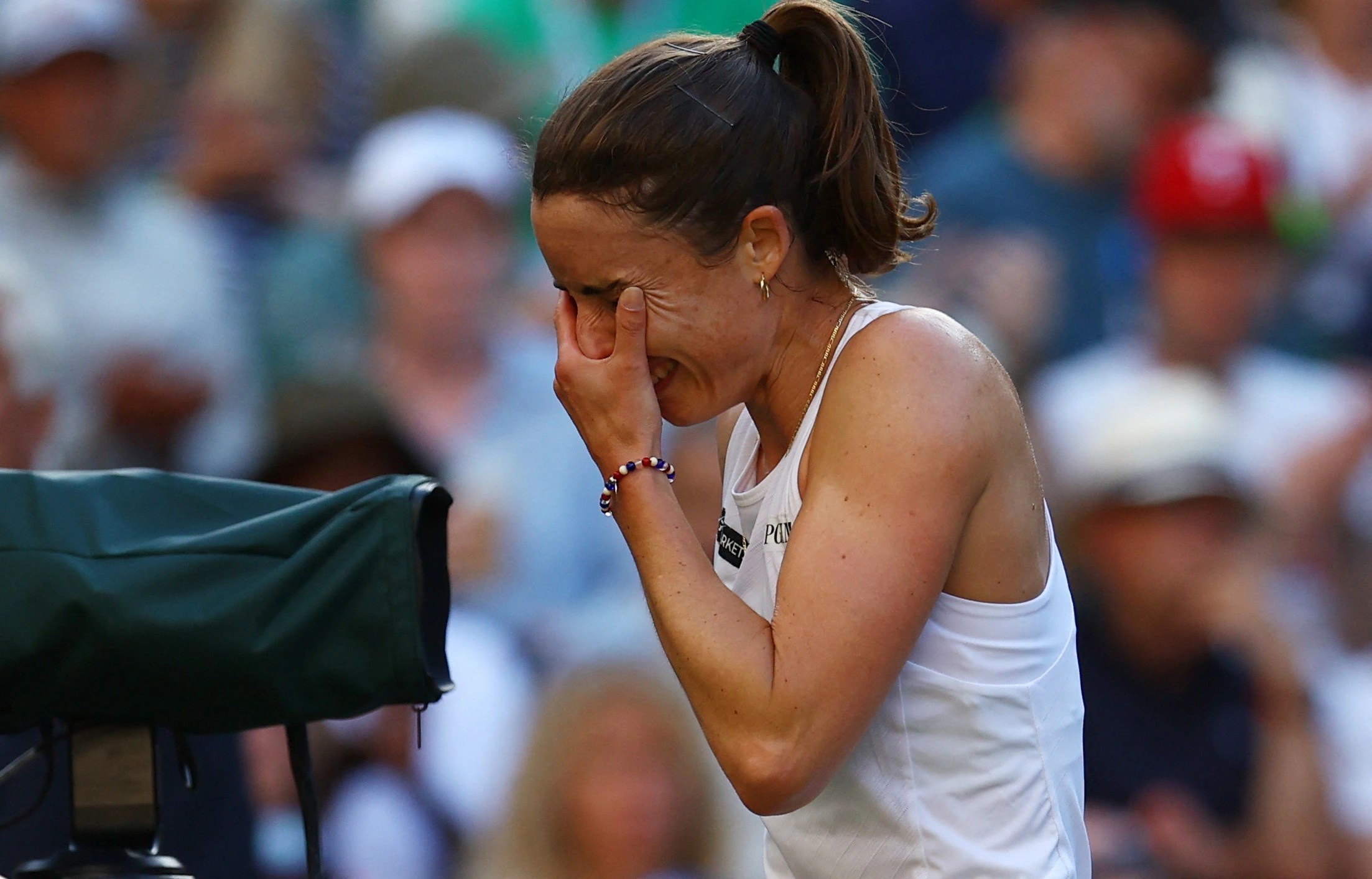 WATCH Alize in tears after nasty fall at Wimbledon