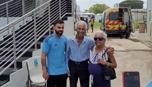 India batter Virat Kohli was left awestruck as he met legendary cricketer Sir Garfield Sobers in practice session ahead of 1st Test vs WI.
